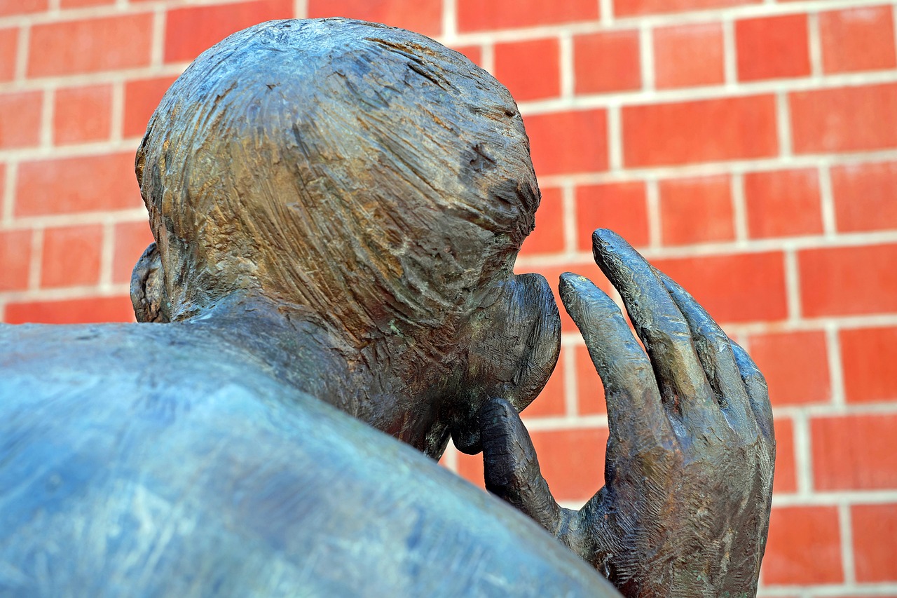 sculpture, bronze, the listening