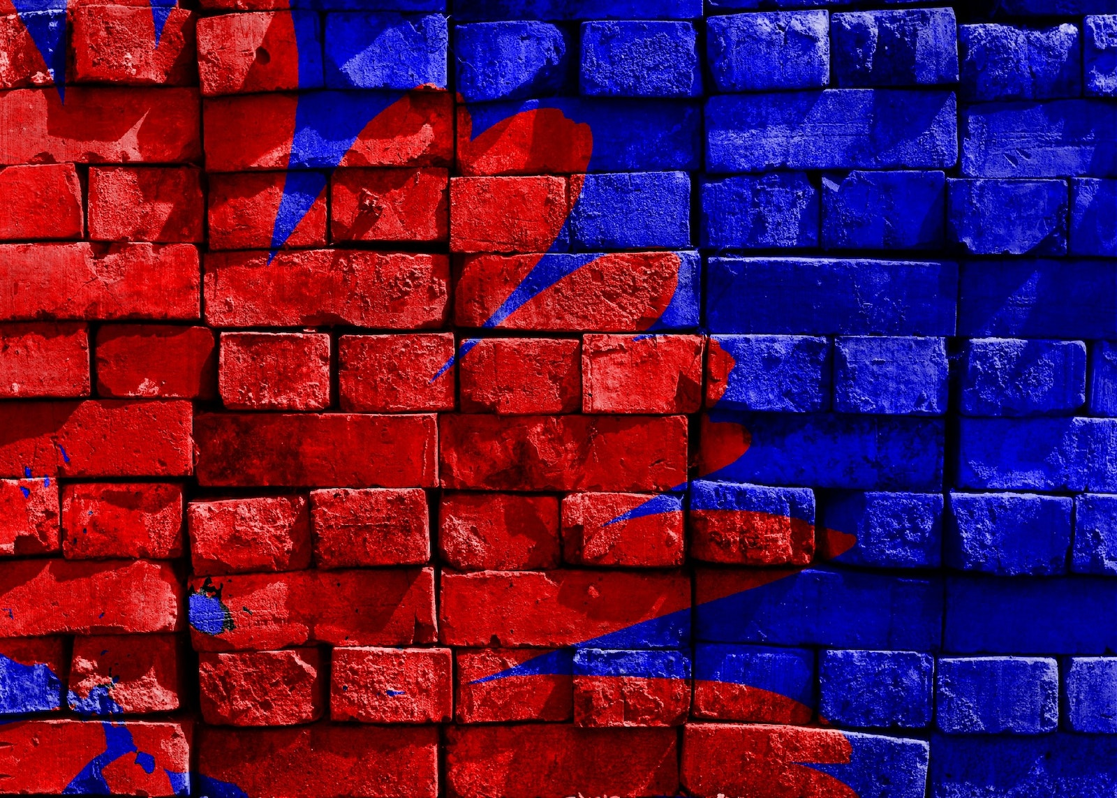 Blue and Red Brick Filled